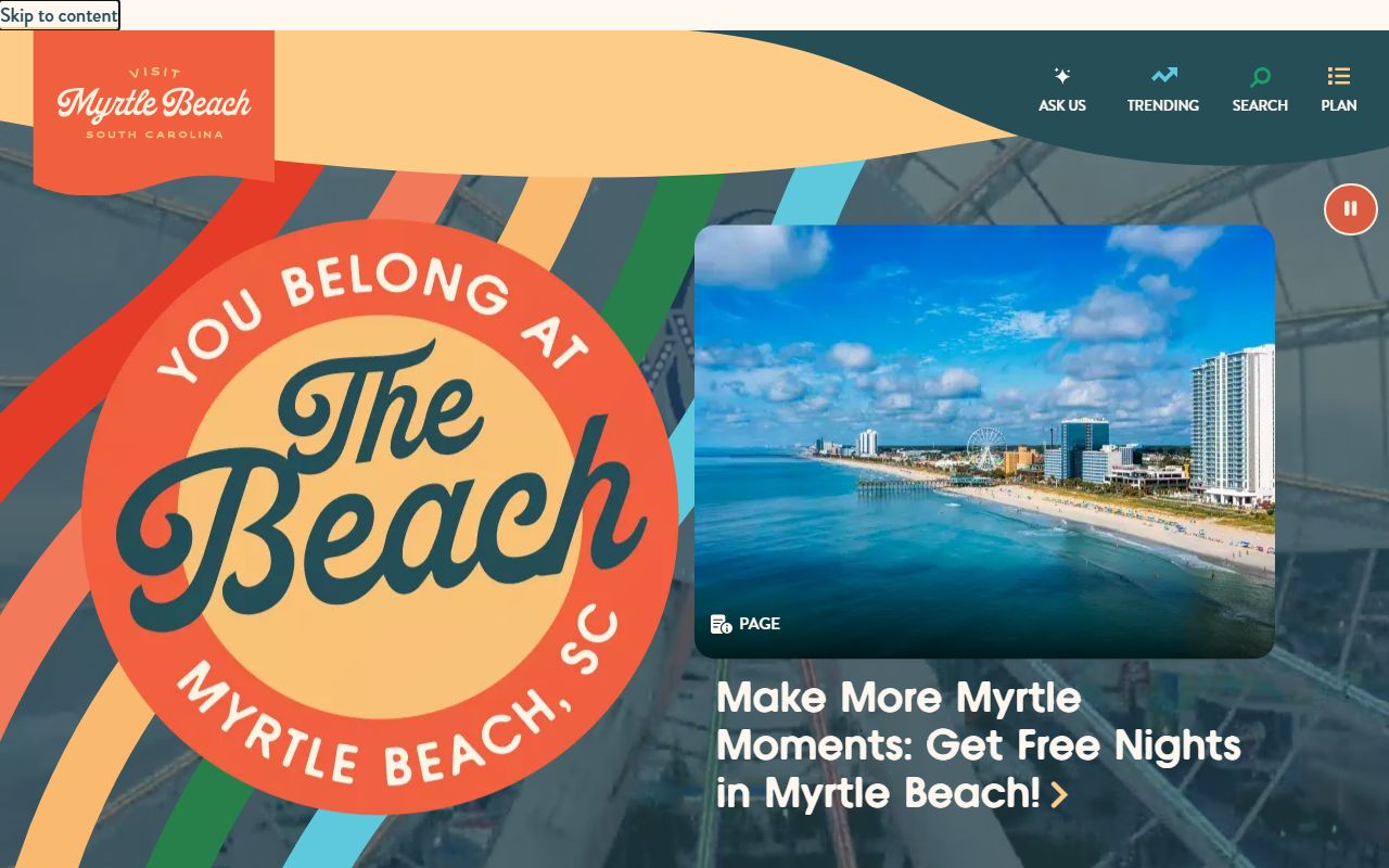 Visit Myrtle Beach website showing wedding resources for Carolina Forest marriage license information