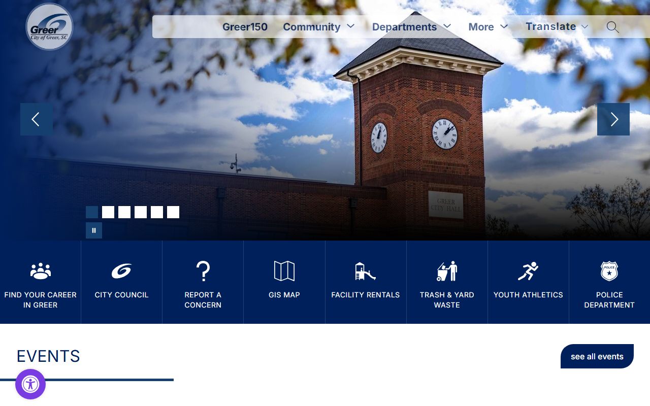 City of Greer official website for Greer marriage license applicants