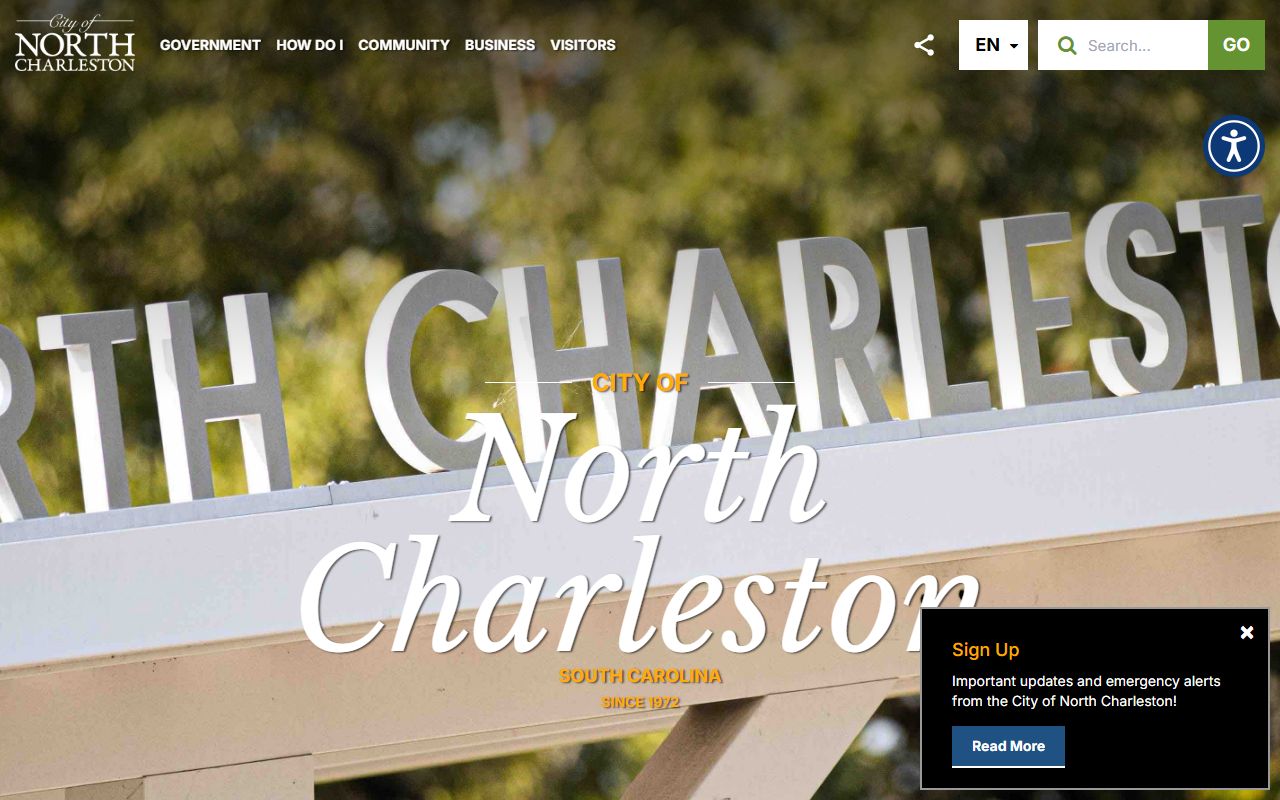 City of North Charleston website with information for North Charleston marriage license applicants