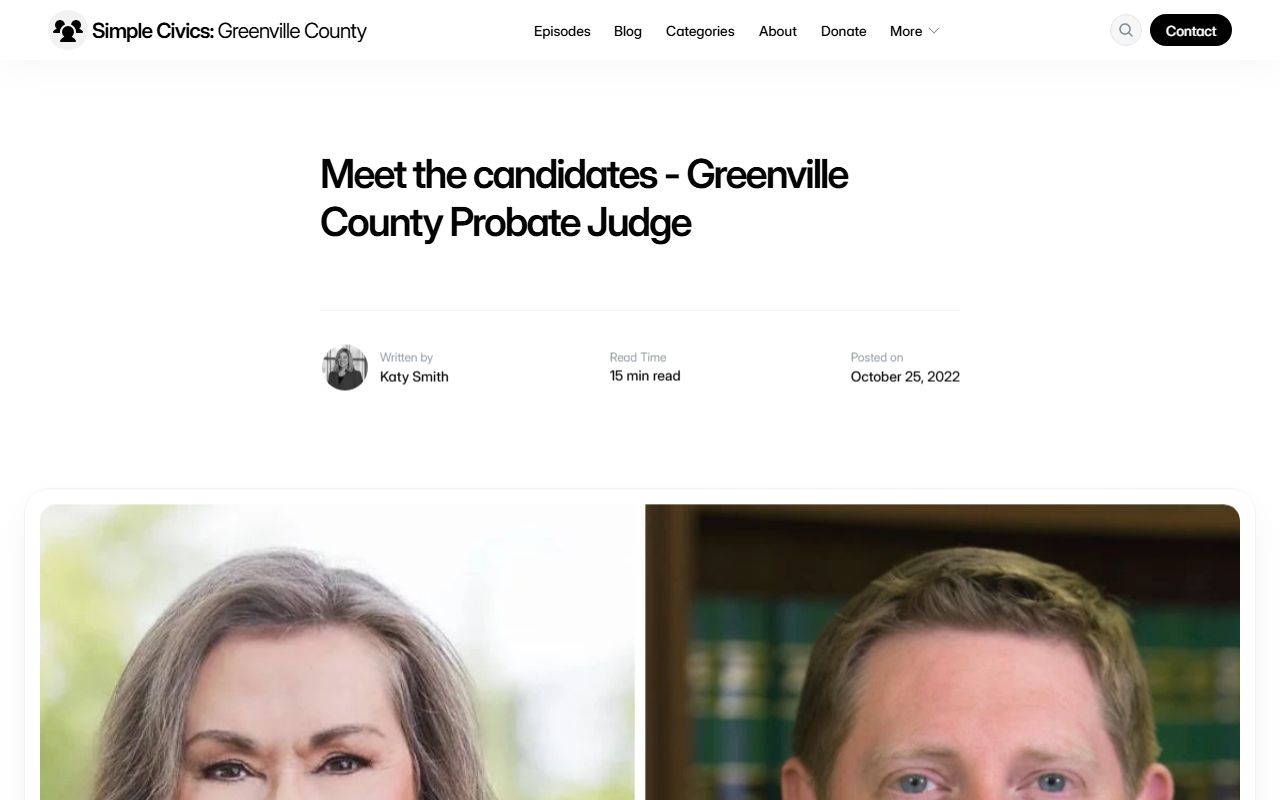 Simple Civics Greenville County Probate Judge information for marriage license records